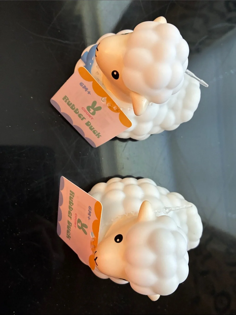 Target Stores White Sheep, Flower, Orange Carrot & Mint Frog Rubber Bath Toys